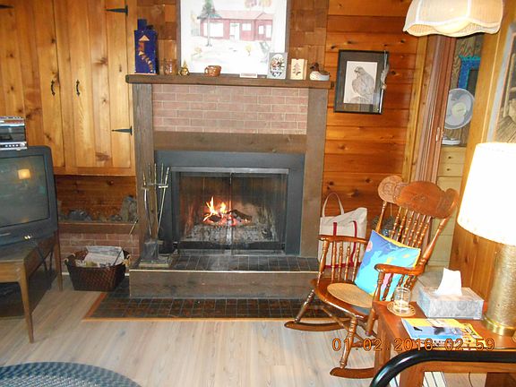 Wood burning fireplace