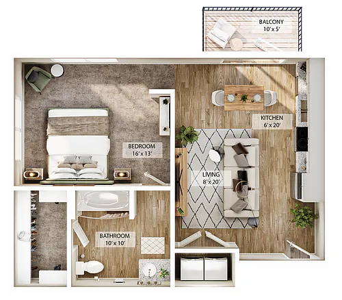 Floor plan Studio Vale Summit