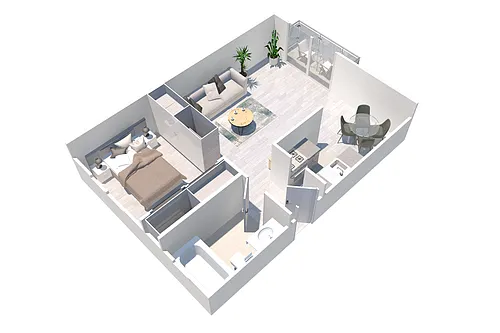 Floor plan JR One Bedroom