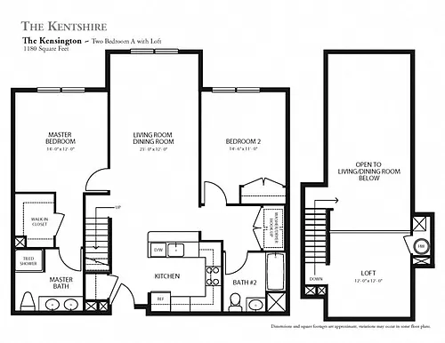 Floor plan The Kensington Loft