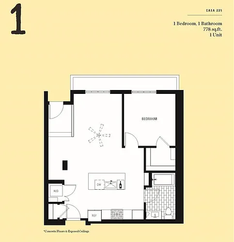 Floor plan 1X1 - 778