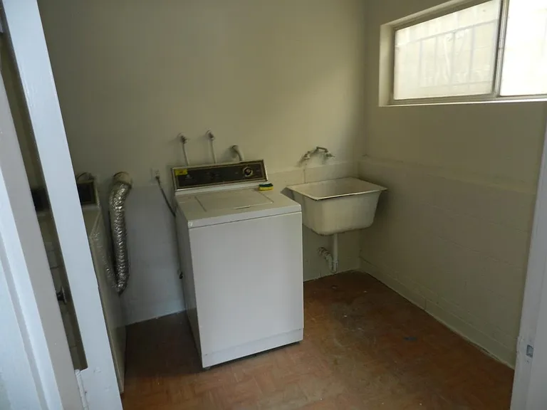 Laundry room in garage