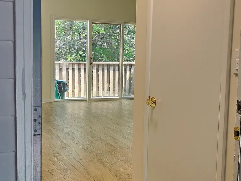 View from the entrance. Coat closet on the right.