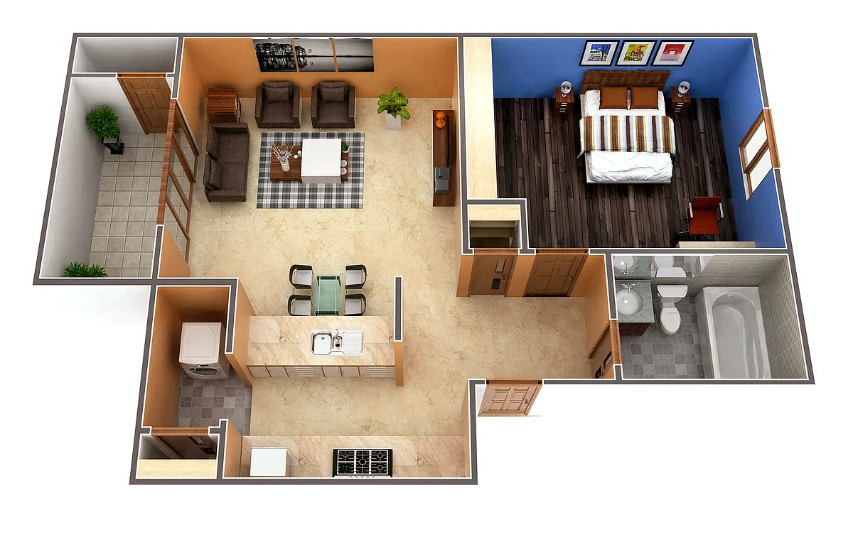 Floor plan 1X1 S