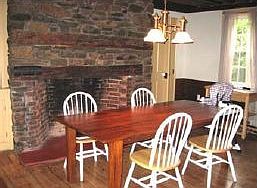 A rustic dining room