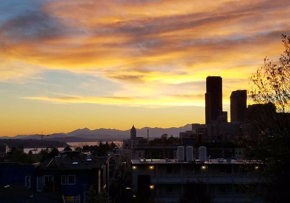 Sunset views from the roof deck