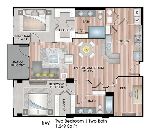 Floor plan Bay with Den