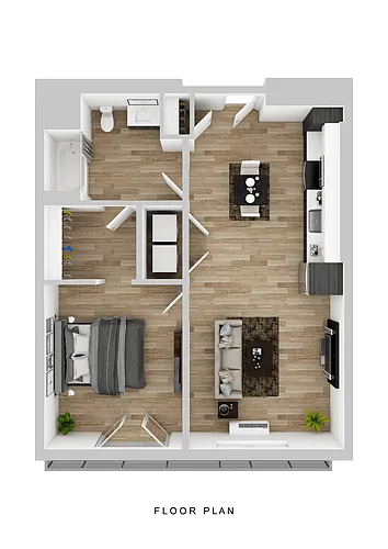 Floor plan Klipsan - 1 Bed A Small Patio (ANSI)