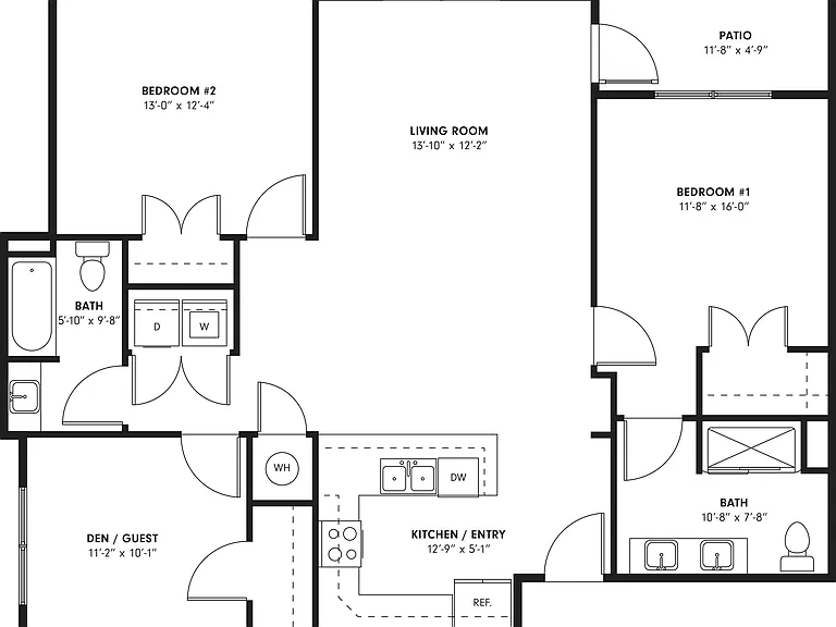 The Walnut Floor Plan | Three Bedrooms and Two Bathrooms The Walnut Floor Plan | Three Bedrooms and Two Bathrooms