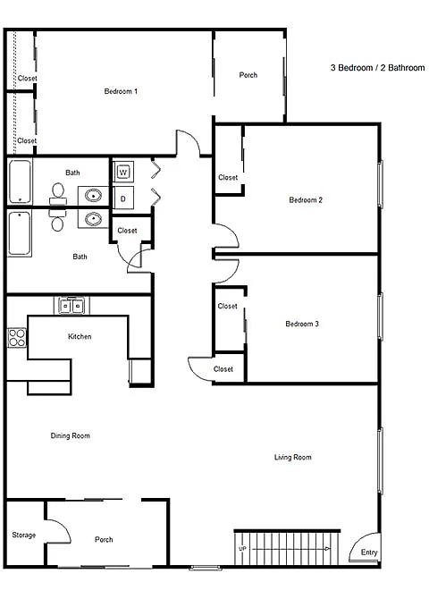 Floor plan Three Bedroom