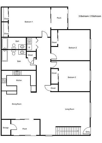 Floor plan Three Bedroom