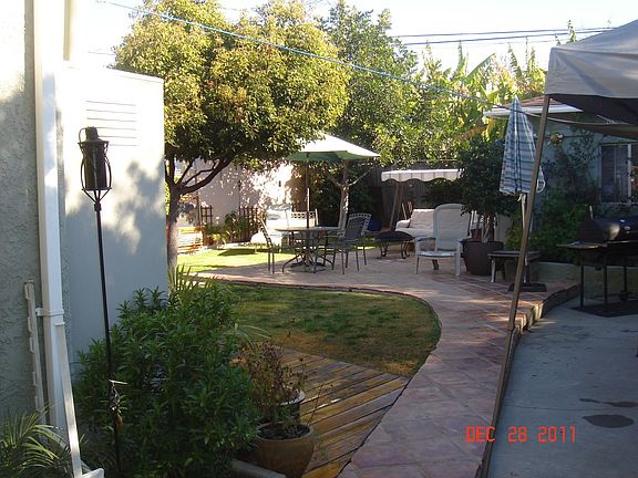 View of back yard from driveway