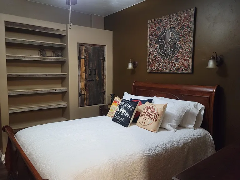 Master Bedroom with Shelves