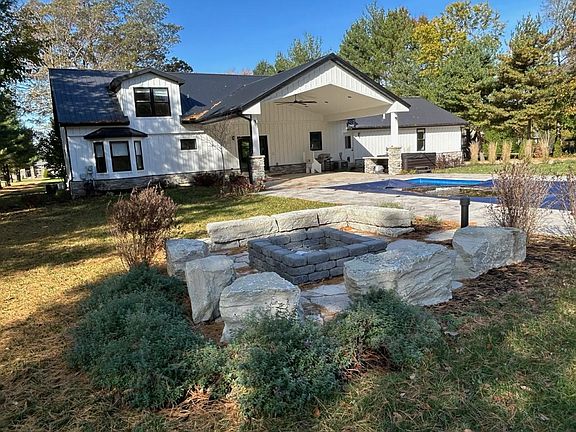 fire pit, in ground heated swimming pool