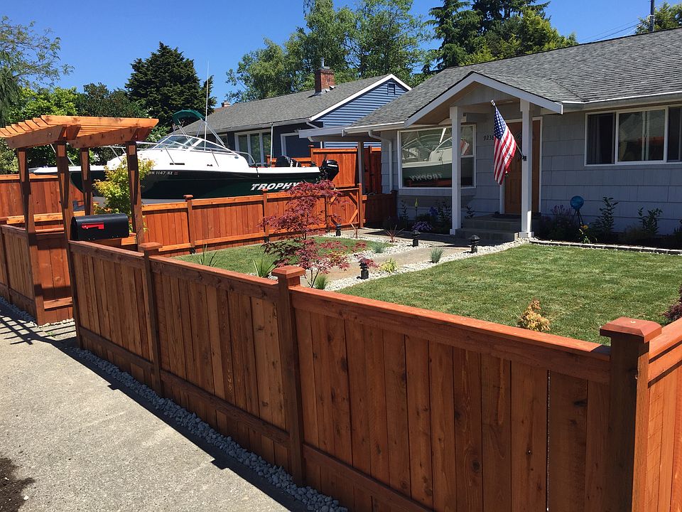Custom Stained Cedar Fence 
