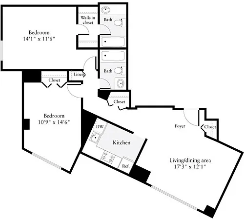 Floor plan 2 Bedrooms E