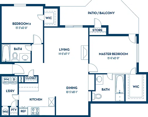 2 Bedroom | 2 Bath | 1278 SF 2 Bedroom | 2 Bath | 1278 SF