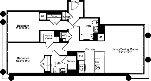 Floor plan Two Bedroom O 9-13