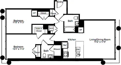 Floor plan Two Bedroom O 9-13