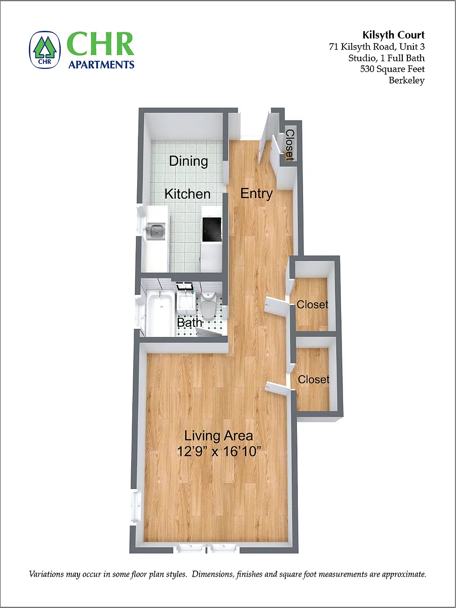Floor plan Studio/1 Bath