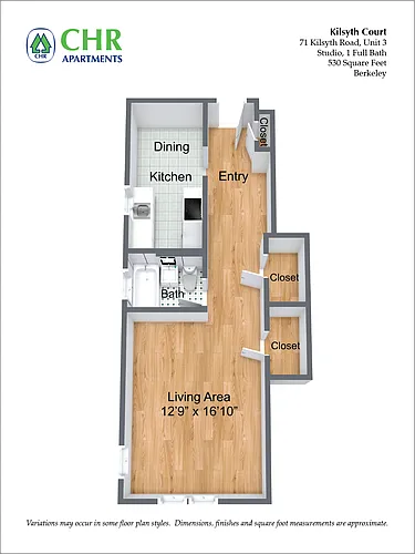 Floor plan Studio/1 Bath