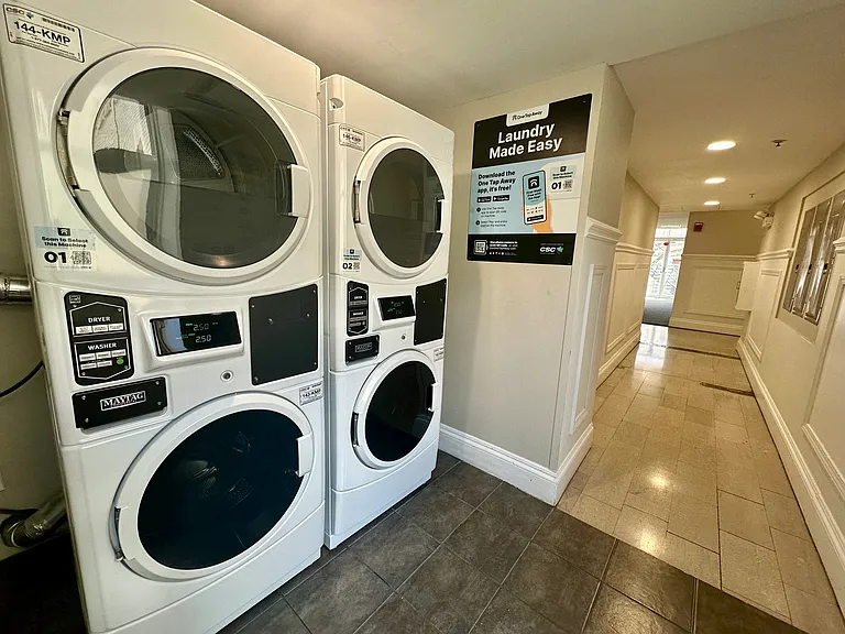 Tap or app operated washer/dryer located on every floor.