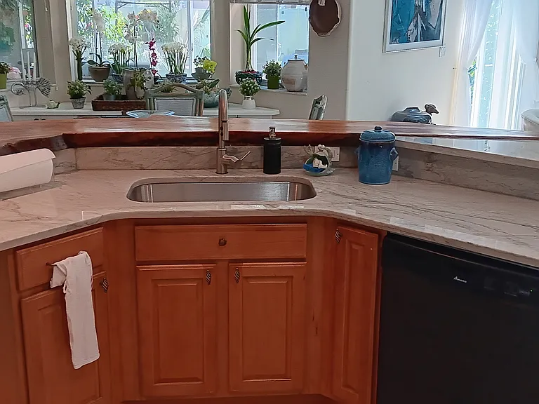 Large Sink and work area
Natural Quartzite Granite counter