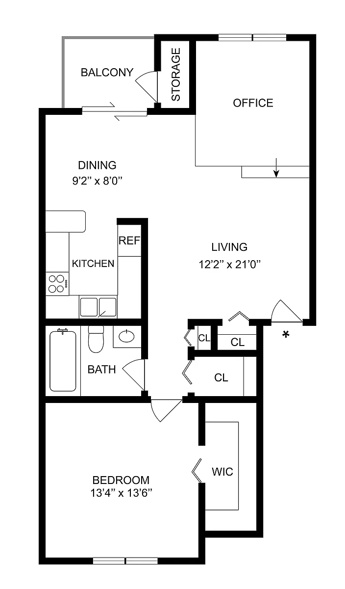 Floor plan 1X1