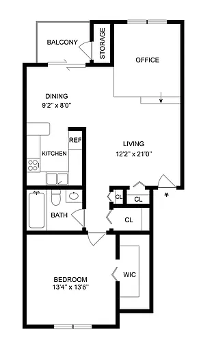 Floor plan 1X1