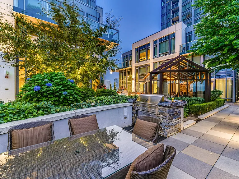 Grills and outdoor dining area in the Terrace Garden