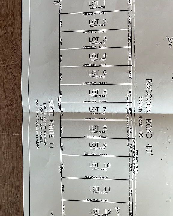 Lot breakdown of property
