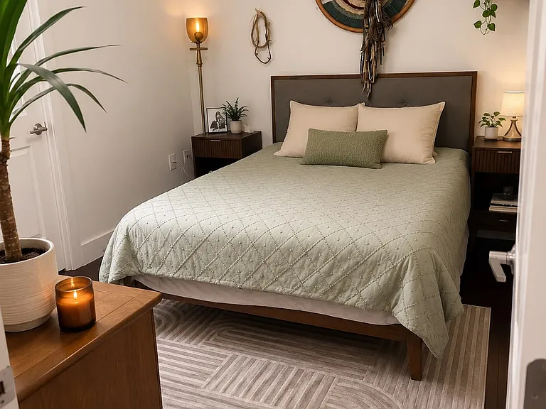 Master bedroom, walk-in closet, and full bathroom w/shower