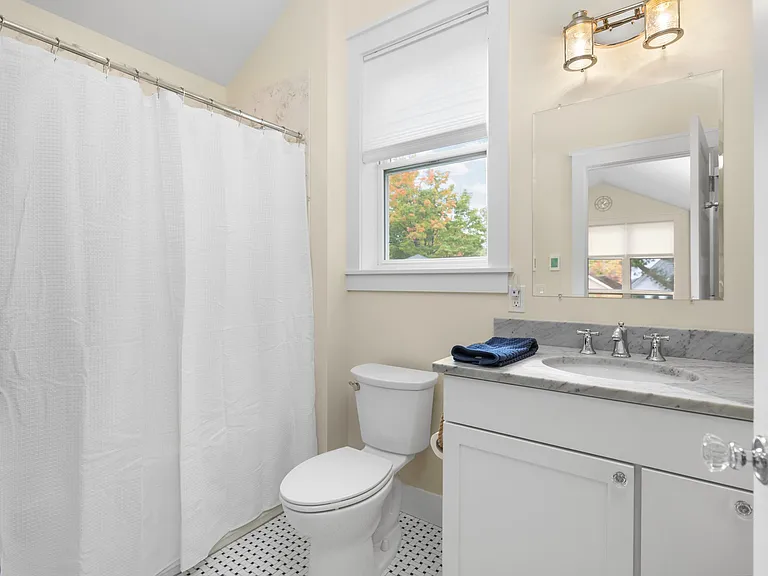 The bathroom has HEATED FLOORS.