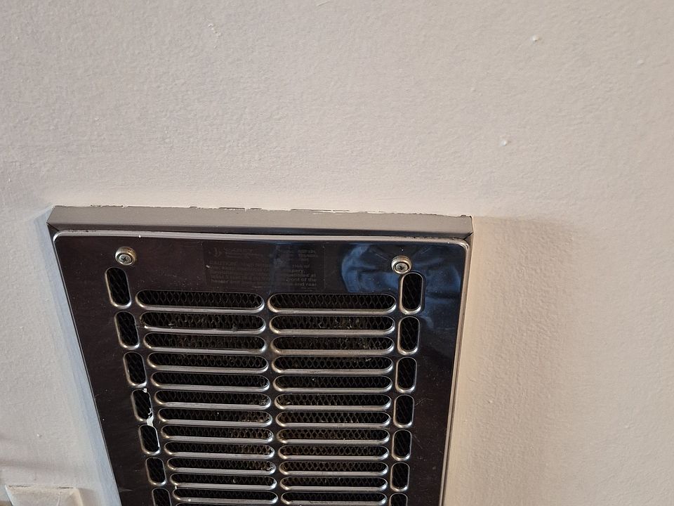 Wall heater in a living room
