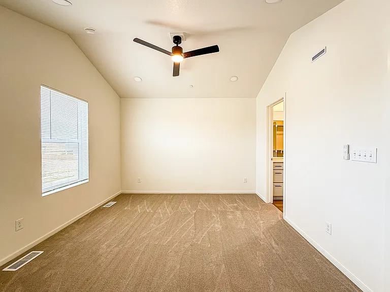 Master Bedroom - Spacious primary suite featuring a walk-in closet and private ensuite bathroom.