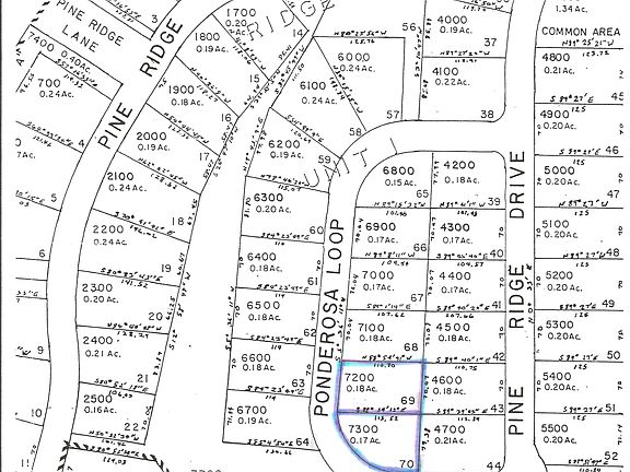 Lots #69 & 70 are outlined.