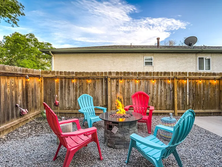 Soak in the hot tub after a day around town, gather around the propane fire pit in the evenings, or fire up the BBQ grill for an easy outdoor meal at the patio dining table.
