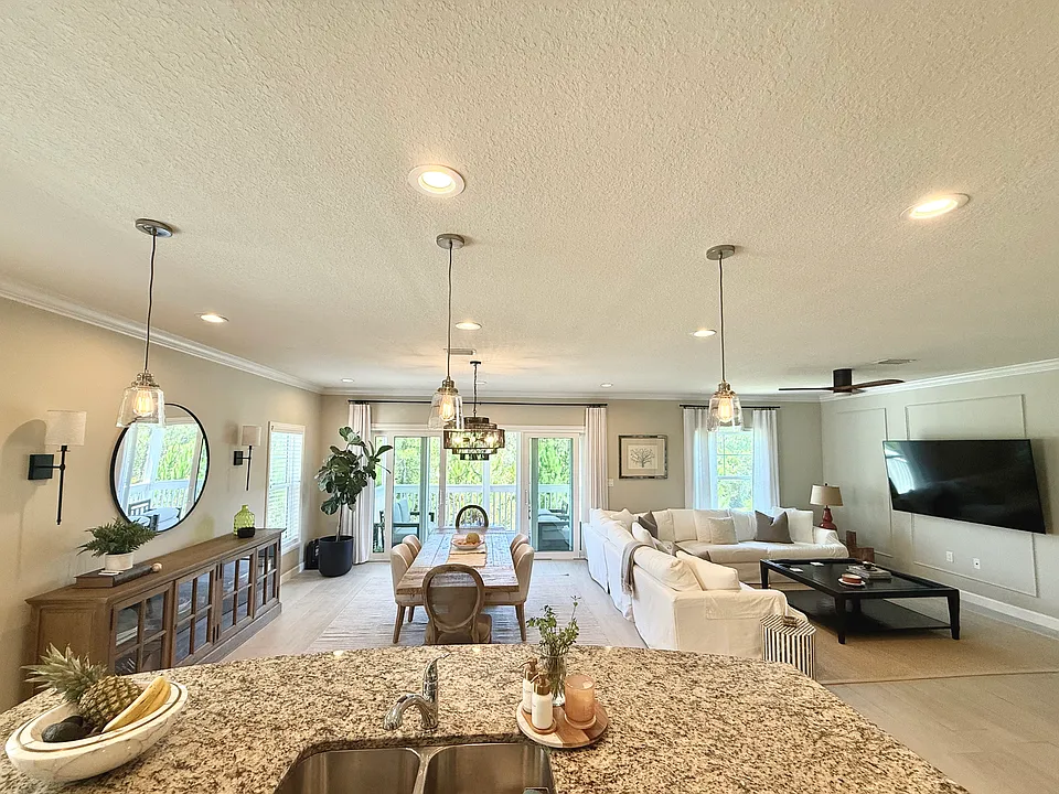 Open Concept Living, Kitchen and Dining Area