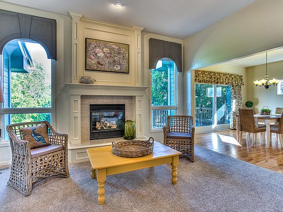 Living room with fireplace
