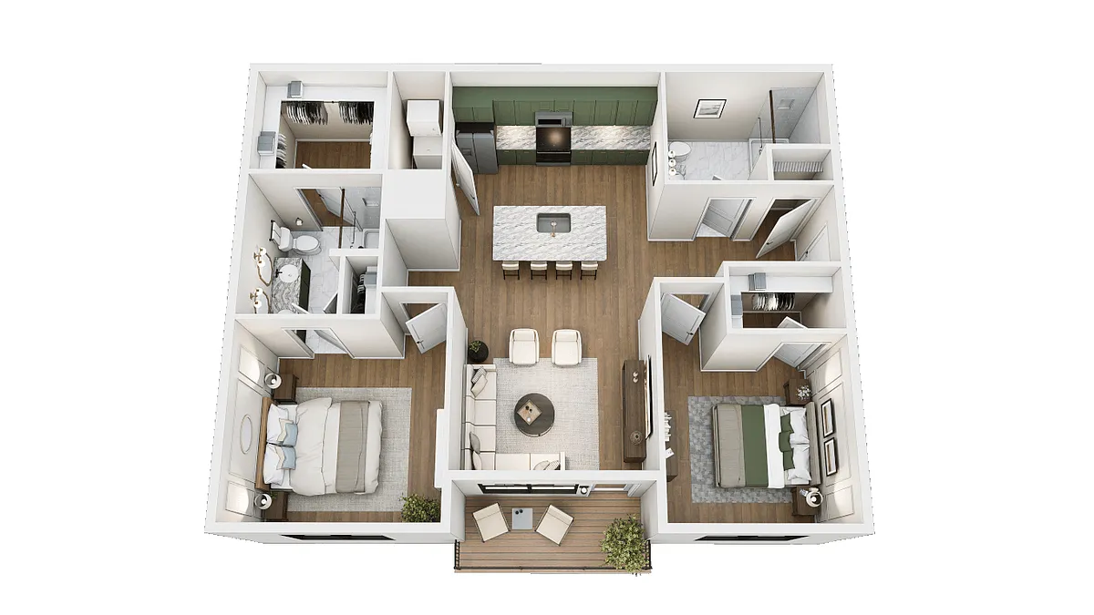 Floor plan 2 Bed 2 Bath C