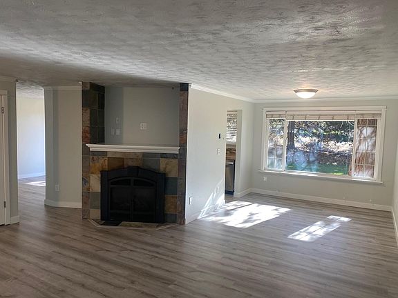 Living/dining with gas fireplace