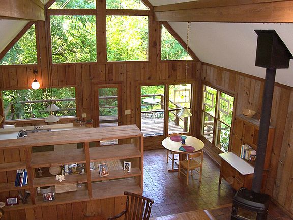 View of living area from loft
