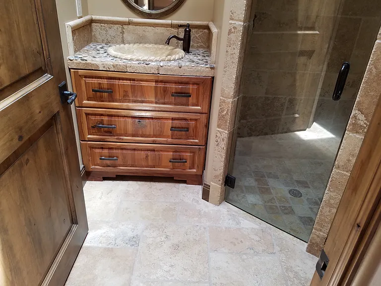 2nd bath with decorator sink and shower