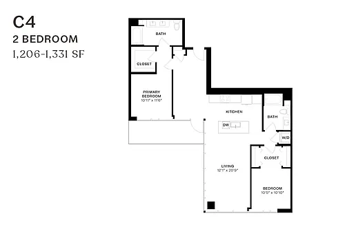 Floor plan Two Bedroom C4