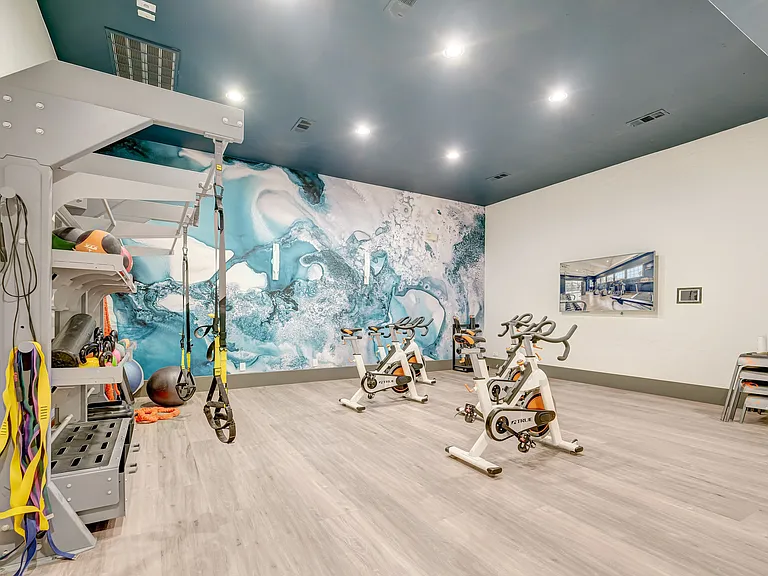 Fitness variety made easy with yoga and spin zones.