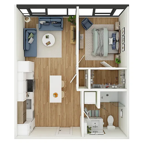Floor plan 1 Bed 1 Bath - a40.1