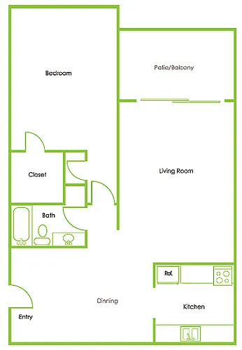Floor plan 1 X 1 S