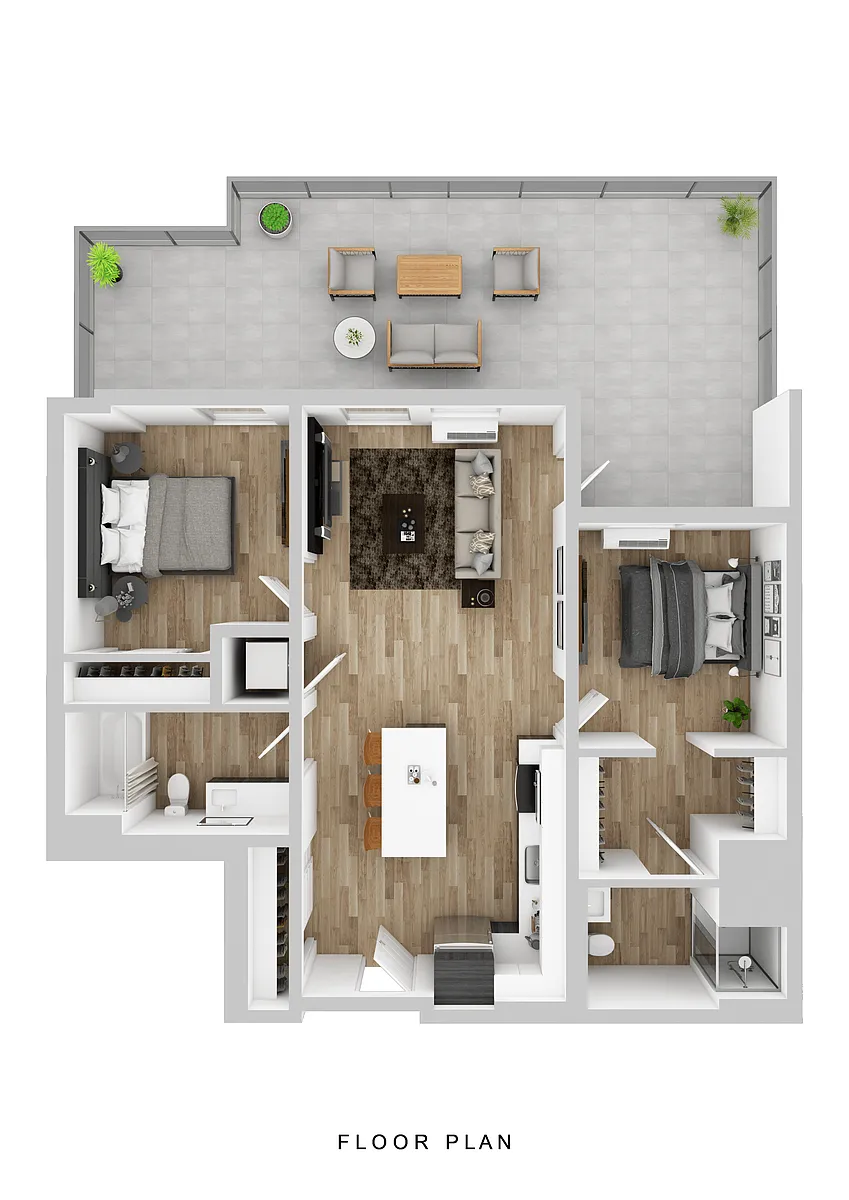 Floor plan Cascara - 2 Bed B2 Patio