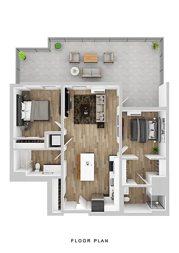 Floor plan Cascara - 2 Bed B2 Large Patio