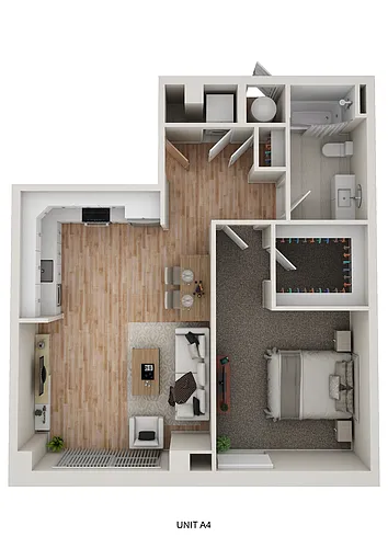 Floor plan A4 - Cove - 1 Bedroom